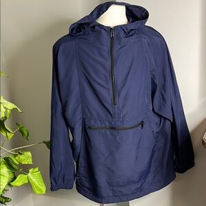 Vintage L.L. Bean Men's Navy Hooded Windbreaker Jacket XXL